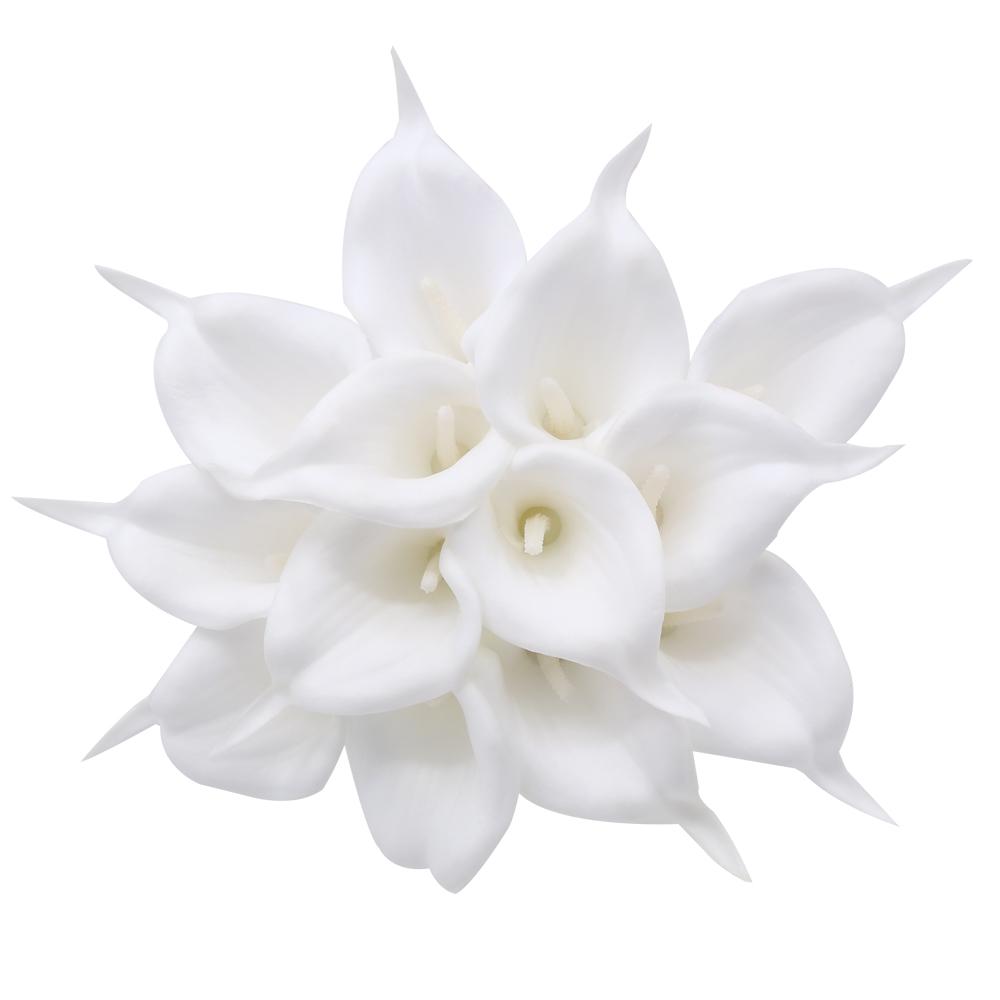 

10 шт. искусственные цветы каллы лилии Real Touch свадебные букеты для дома, офиса, свадебной вечеринки украшения белый