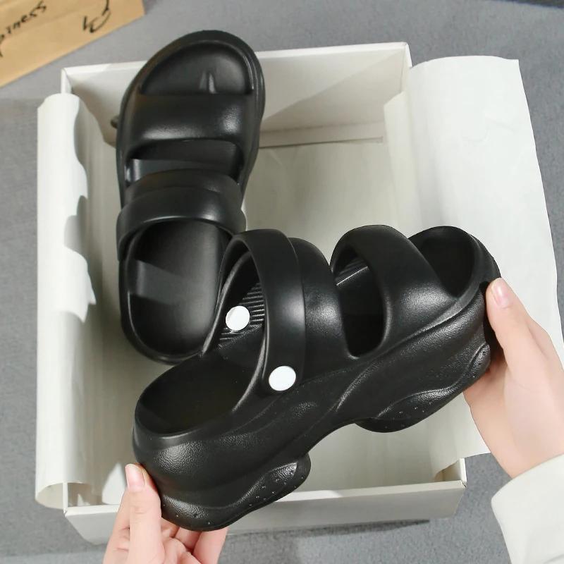 

Rimocy Sweet Candy-Coloured Chunky Platform Sandals Womens Summer Eva Sandels Light Comfortable Anti-Odorant Slippers 40-41 чёрный