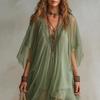 Set Vestito da Spiaggia in Chiffon con Scollo a V da Donna Europeo 2 Pezzi 2026