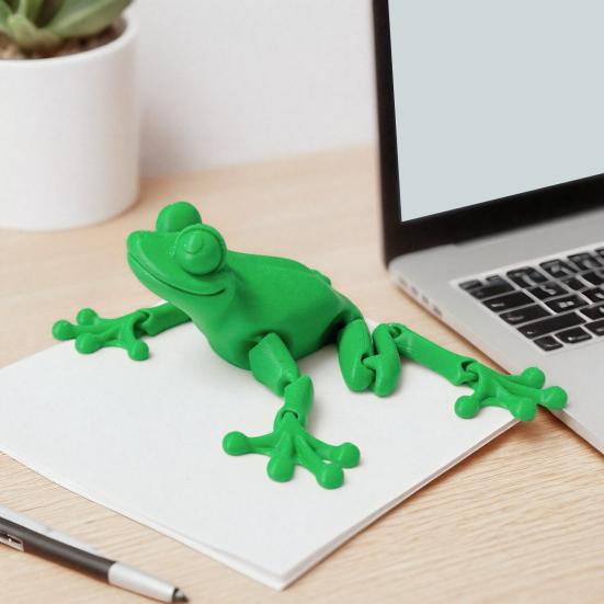 3D Printed Frog Ornament, Movable Joint Figurine, Stress Relief Toy, Creative Desktop Decoration, for Kitchen Car Desk Decor