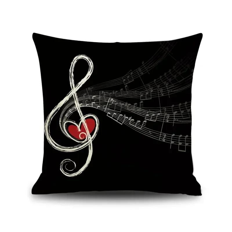 Piano Key Wonderful Notes Decorative Pillowcase Car Sofa Art Piece Office Seat Cushion Cover Home Decoration