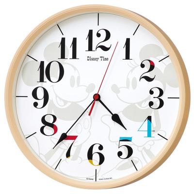 Clock Wall Clock Character Disney Mickey Mouse Minnie Mouse Radio Wave Analog Mickey Friends Disney Time Light Brown FW584A &
