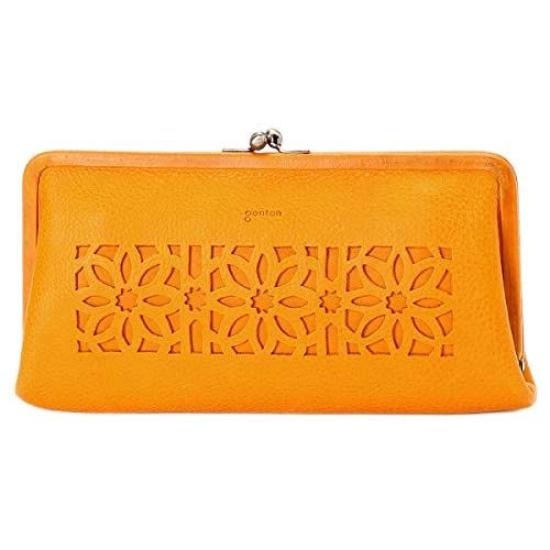 

Long clasp wallet cutwork yellow [Genten] жовтий