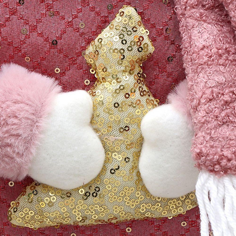Santa Claus/Snowman/Elk Pink Christmas Socks Decorative Hanging Sock Pendant  Holiday Party