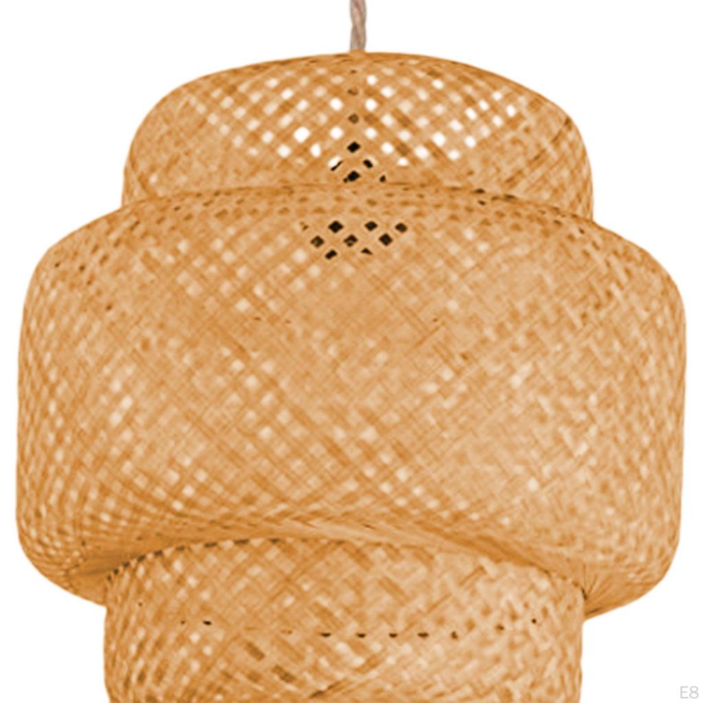 Bambus-Hängeleuchte mit einfacher Plug-in-Installation, Elegante Hängelampe für den Essbereich