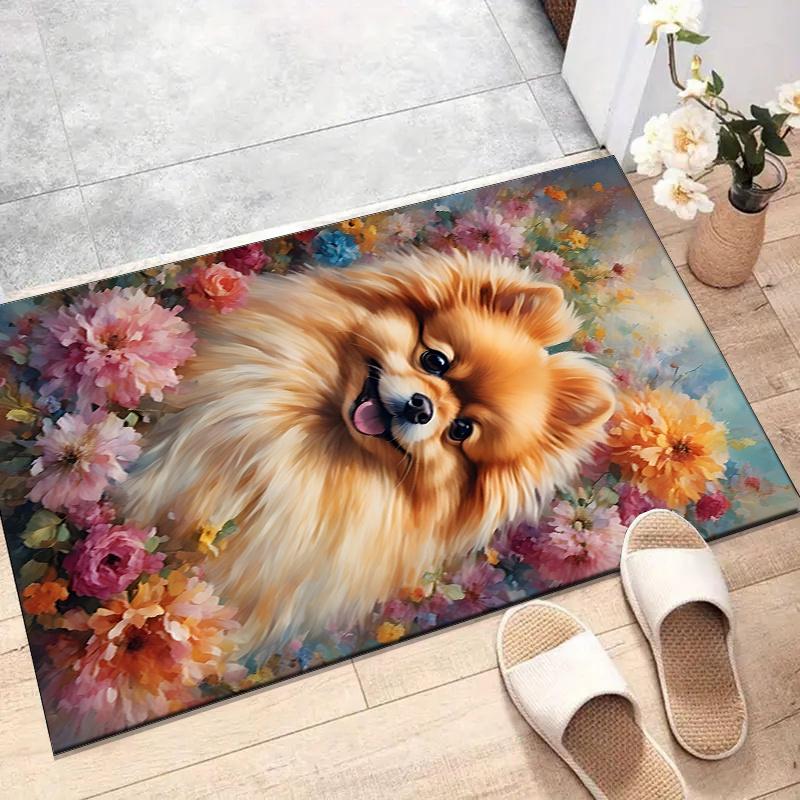 

Crystal Velvet Puppy Printed Area Rug Carpet for Bedroom, Living Room, Home Office Decor, Rugs Mat, Fashion Mat Rug for Bedside A55 60cm x 90cm