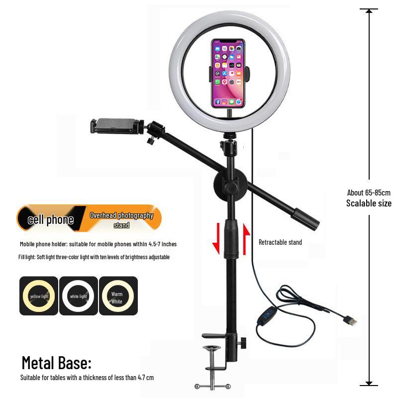 10-calowe światło wypełniające LED ze stojakiem na telefon komórkowy do nagrywania wideo i robienia zdjęć