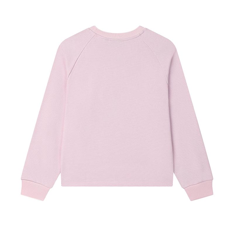 FILA Casual Versatile Knitted Pullover Sweatshirt Women sweatshirt Gray Purple Pink F11W513209FLP