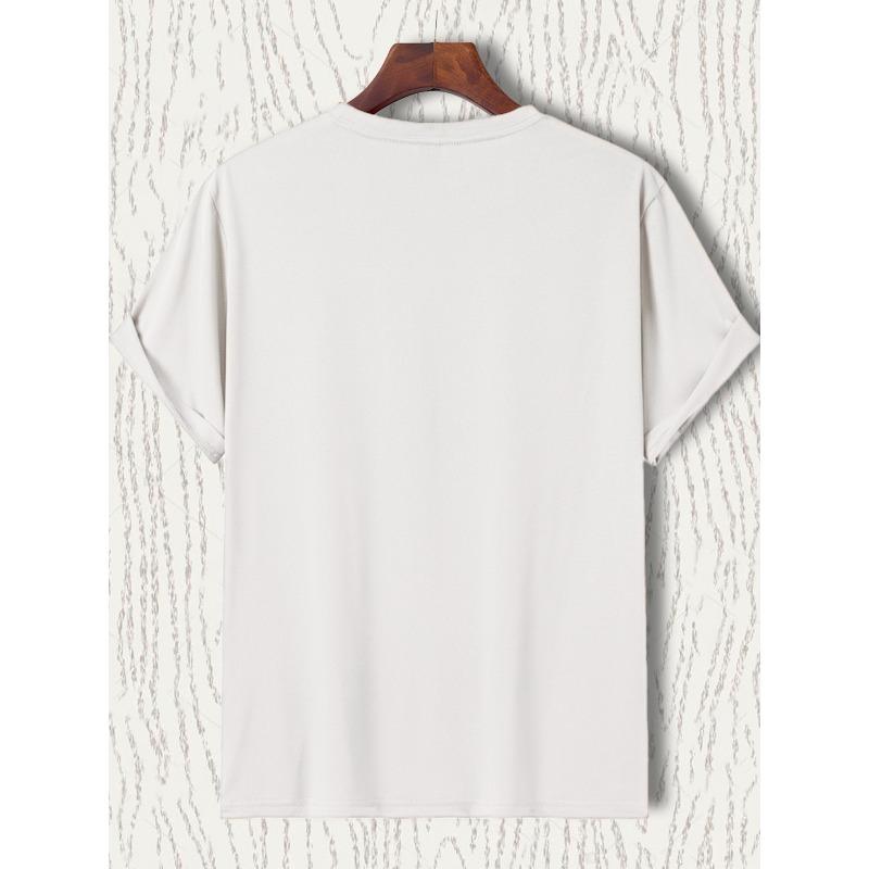 European sizes Bike-Themed T-Shirt with Bicycle Parts & Skull Print - Short Sleeve Casual Round Neck Summer Top