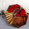 1pc Colorful Rooster Design Automatic Opening/Closing Umbrella with Foldable Design, Iron Frame, Outdoor Use, Festival Gift, Suitable for Fans, Travel