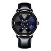 Trendy Men's Sports Car Wheel Hub Design Watch with 3D Racing Elements