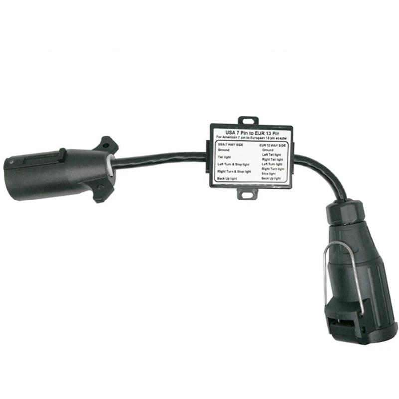 Multifunctional 7 Pin To 13 Pin Trailer Connector Converter for Enhanced Driving Safety Brake And Tail Light Connection