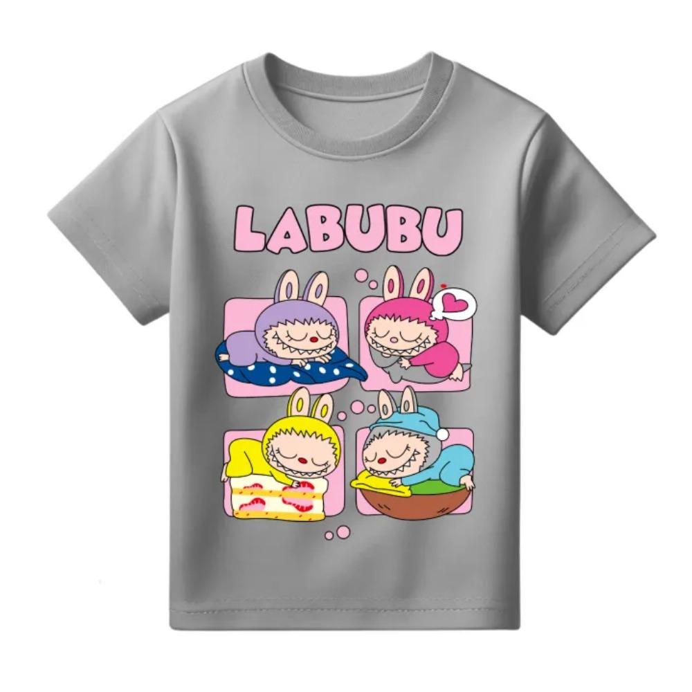 Summer Popular Children's T-shirt Clothing Labubu Printed Girls Round Neck Short Sleeved Casual Variety of Colors To Choose From