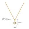 Simple Bling Zircon Snow Flower Pendant Necklaces for Women Stainless Steel Chain Jewelry Choker Accessories Christmas Gifts