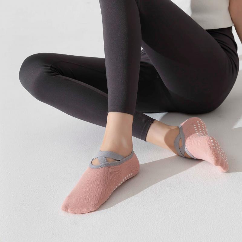 5 Pairs socks Yoga for Women Nylon Pure Cotton Non Slip Section Bandage Sports Ballet Dance Sock Moisture Absorption