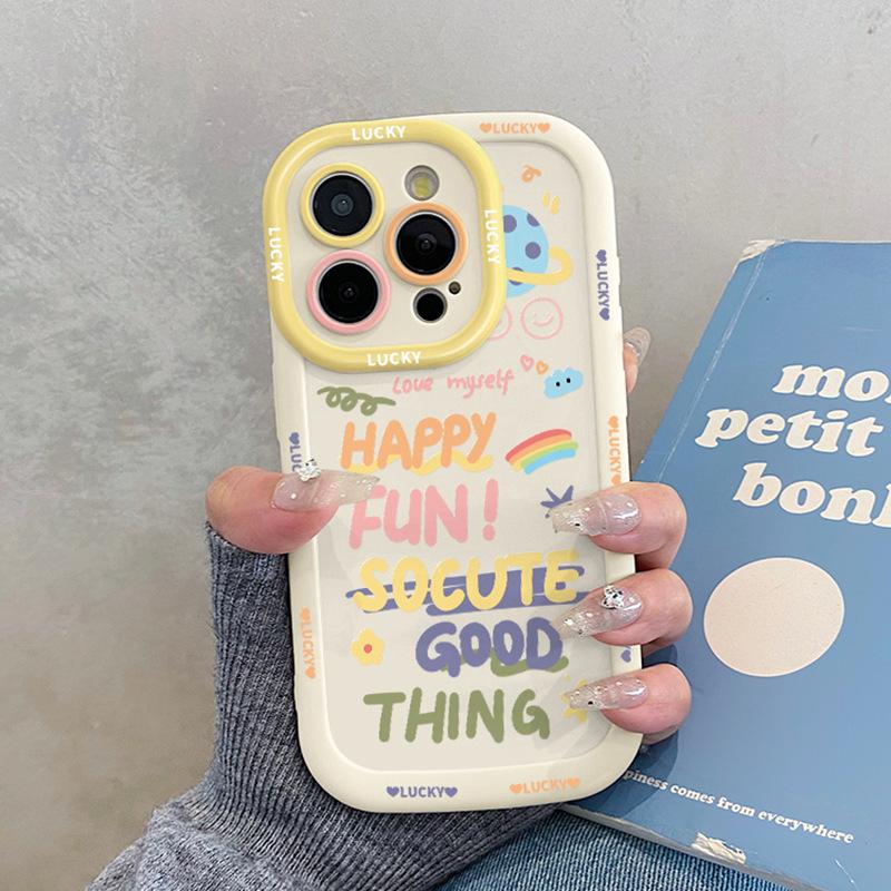 Summer Ins Simple Letters for Apple 16promax Mobile Phone Case for IPhone15pro with Lanyard 14 New Style