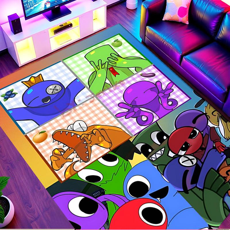 Spiel Rainbow Friends Druckteppich, Waschbarer Bodenteppich, Für Eingangsbereich Wohnheim Waschküche Büro Arbeitszimmer, Heimdekoration Geburtstag Weihnachtsgeschenk