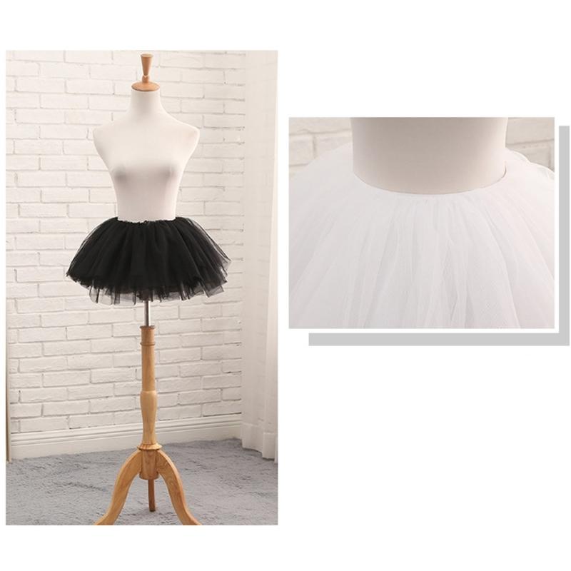 Jupe Courte Tutu Danse Ballet Bulle Vintage Superposée Plissée Couleur Unie Tulle Jupon Cosplay Fête Costume