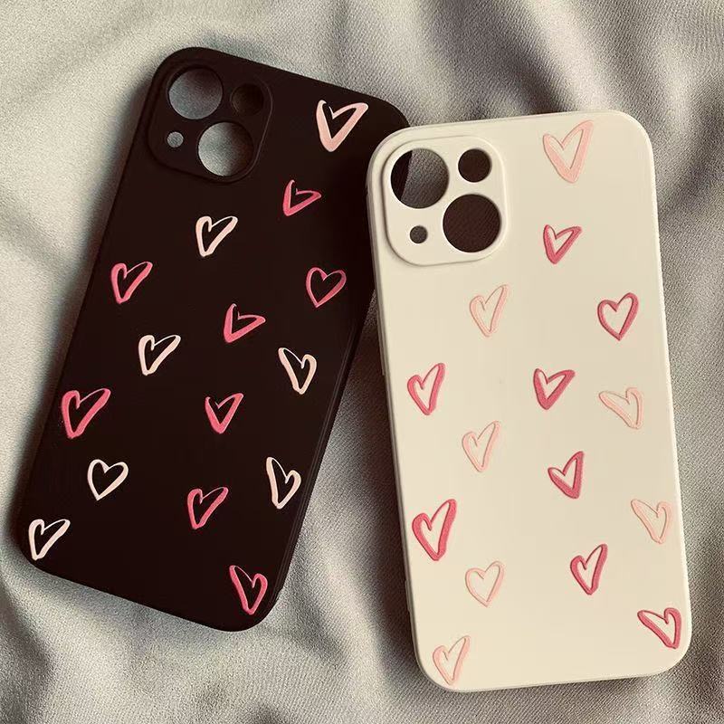The new full-screen love is suitable for iphone17/15promax transparent mobile phone case 13pro Apple 16 anti-drop 14.