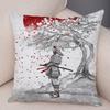 Japan Style Ink Warrior Cushion Cover for Sofa Home Double Print Decor Beautiful Scenery Girl Pillowcase Soft Plush Pillow Case,(6)