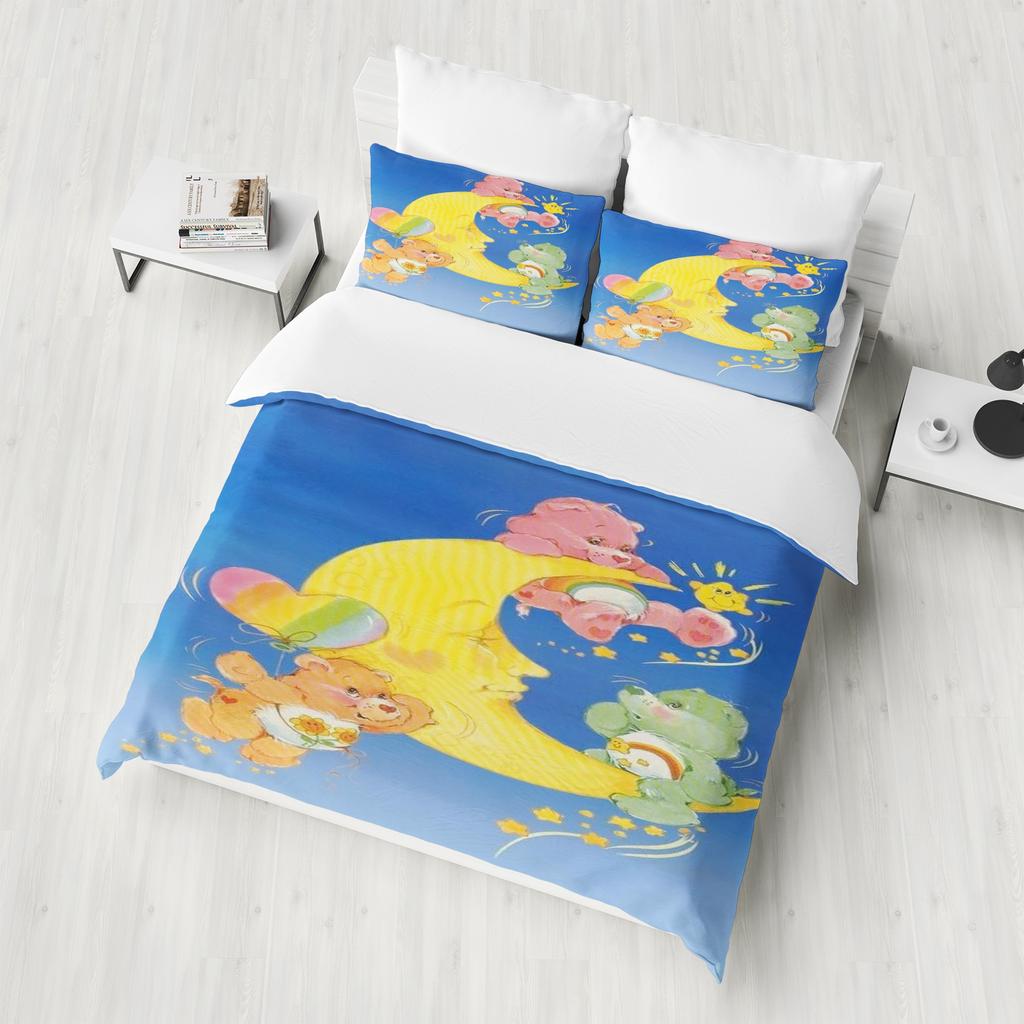 Carebears Care Bears Anime Home Bedroom Comforte Nordic Polyester Material Suitable for Children and Adults 3-piece Set