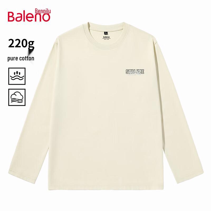 Baleno Men's Basic Long-Sleeve Pure Cotton T-Shirt