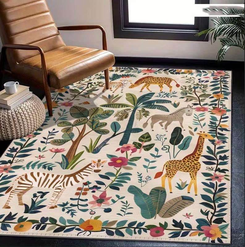 

Cartoon Dinosaur Road Versatile Decorative Style Living Room Carpet Sofa Cushion Door Cushion Bedroom Carpet Outdoor Carpets 40X60cm