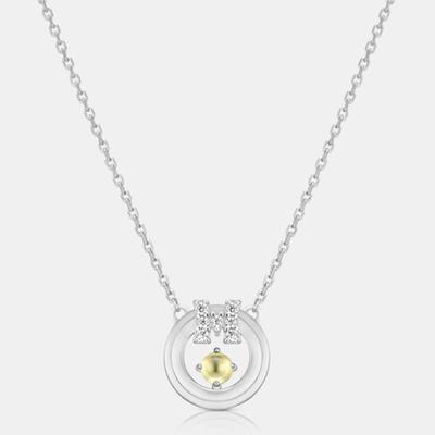 METROCITY JEWELRY November Birthstone M Basic Sterling Silver White Necklace A233SN9161WPY