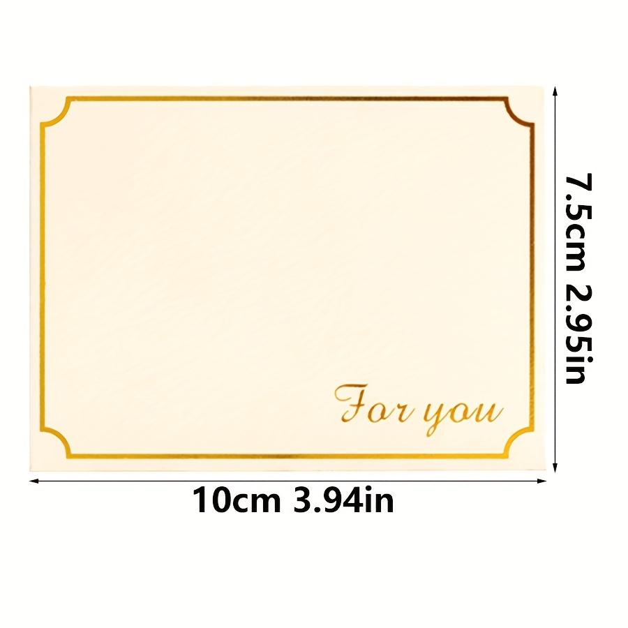 10pcs Golden Writable Greeting Cards Suitable for Birthday Wedding Blessings Congratulations Paper Envelopes ZSY