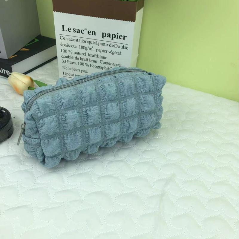 

Косметичка Однотонная Пенал Креативная Сумка-Пуф Большой Вместимости Сумка Для Девочек Школьные Принадлежности Пенал На Молнии синий