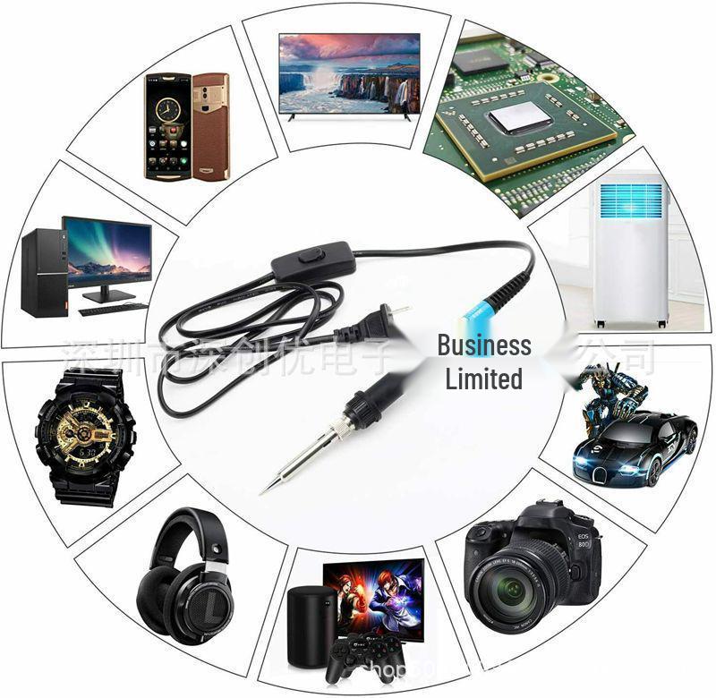 15-in-1 60W Soldering Iron Kit with Switch, Solder Wire, PU Storage Bag, 110V/220V