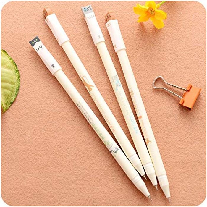 Sencoo Ballpoint Pens 12-Pack Black 0.38mm Cat Design