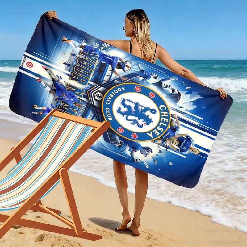 Custom Chelsea Print Beach Towel, Large Soft Quick Dry Towel for Beach Camping Swimming