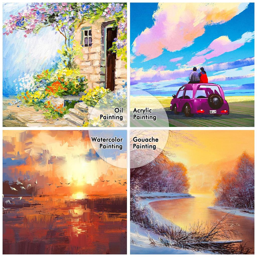 Shuttle Art Canvas Boards Bold Canvas Set of 36 Cotton For Oil and Watercolor Rectangular Thick Panel Canvas Painting Material Art Board Mini Crafts