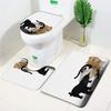Cartoon Animal Bath Mat Set Cute Giraffe Cat Dog Print Kid Bathroom Decoraction Anti Slip Bathroom Rugs and Mat Set Floor Carpet