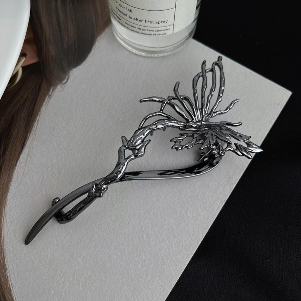 Back of Head Plate Butterfly Alloy Hairpin Large Size Hair Clip Elegant Banana Clip  for Women