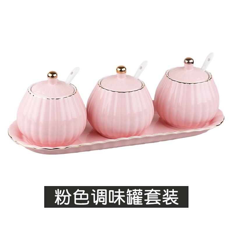 Ceramic Seasoning Jar Set Seasoning Box Salt Shaker Spice Container Spice Jar Canister Set Home Kitchen Supplies Spice Organizer