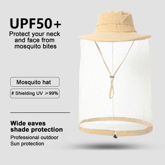 Cappello zanzariera per uomo donna a tesa larga protezione solare cappelli boonie con velo protezione a rete dagli insetti per pesca escursionismo