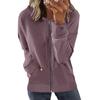 Women's Loose Fit Solid Color Zip Up Hooded Long Sleeve Sweatshirt Casual Pocket Hoodie Top