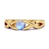 Moonstone Twisted Vine Band Ring - 925 Sterling Silver Gold Vermeil