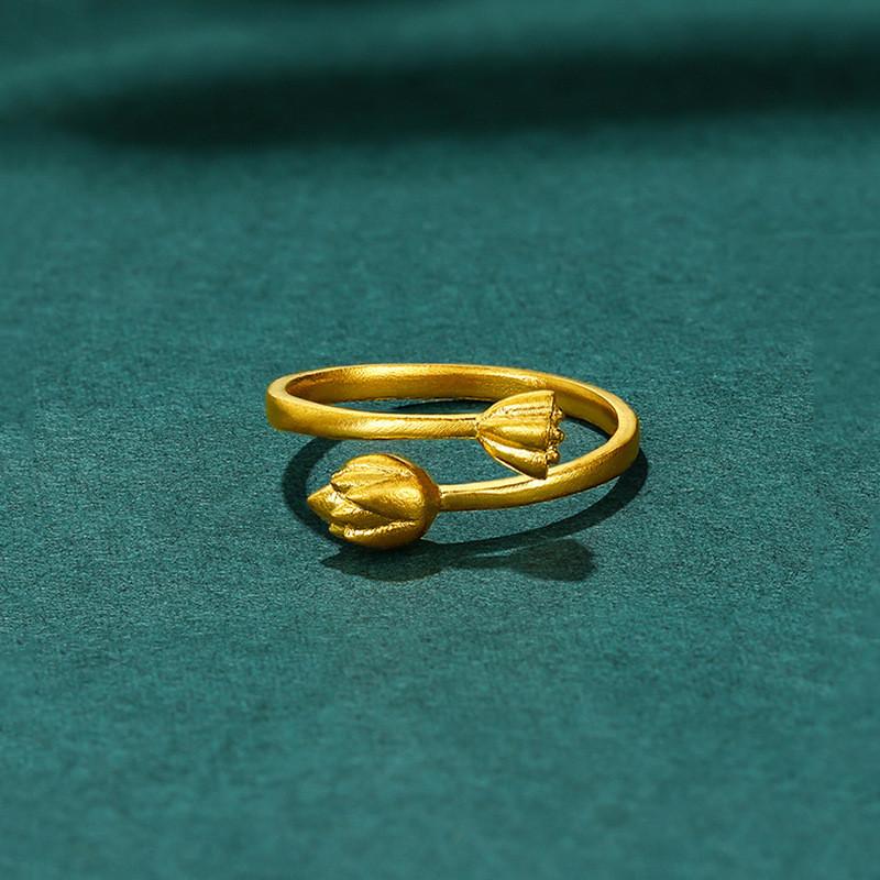 Vietnamese Chic Two Worlds Joy Ring Luxurious Brass Gold Plated Accessory