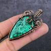 Malachite Gemstone Copper Wire Wrap Jewelry Pendant 2.48" u9C70
