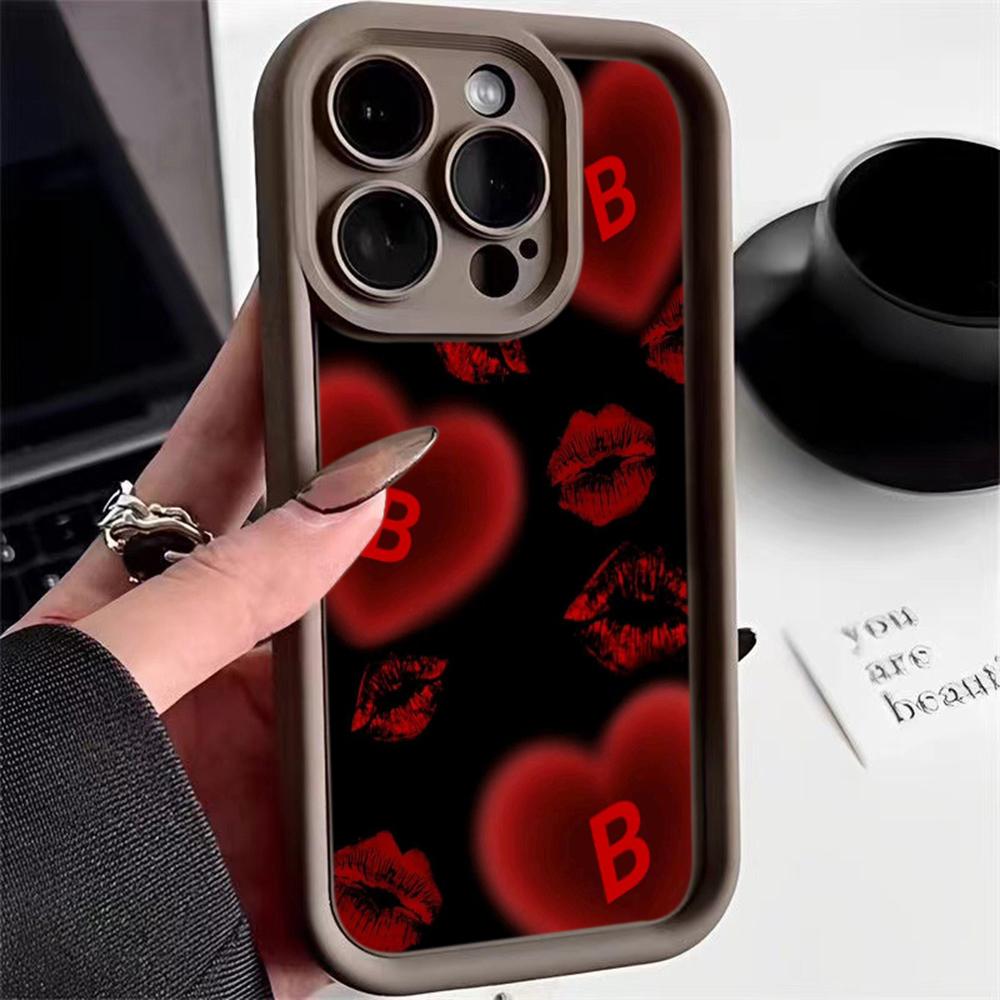 LZ22 Lips Kiss Digital Design Silicone Phone Case for iPhone 11 13 14 15 16 Pro Max 7 8 16 Plus 12 Mini XS Max XR Shockproof Back Cover
