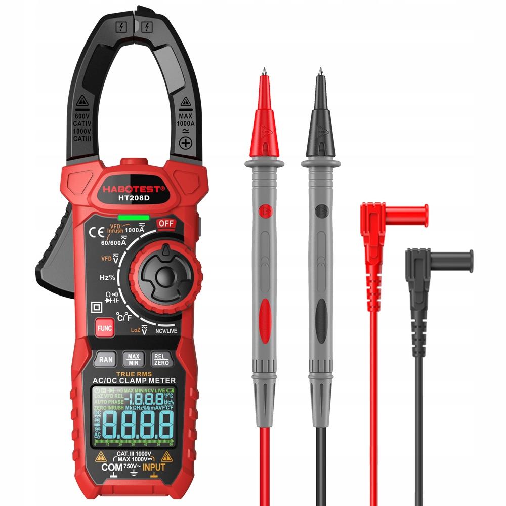 Multimeter Clamp Meter Lcd Display Led Flashlight Batteries Case Accessories