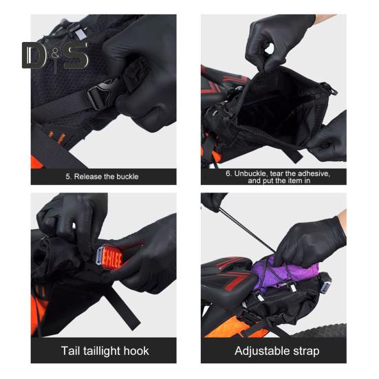 Bicycle Saddle Storage Bag 5.8L Capacity Waterproof Reflective Road Mountain Bike Seat Rear Tail Bag Organizer Pouch Cycling Bike Accessories