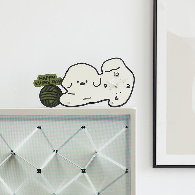 Wozoom Cute Dog Creative Wall Clock for Living Room or Dining Room