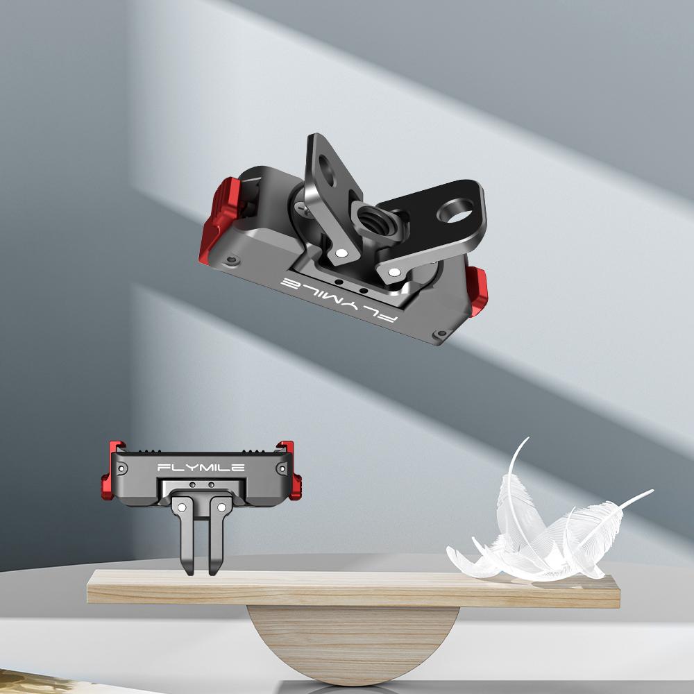 FLYMILE Für DJI Osmo Action 6 / Nano Magnetische Schnellwechselhalterung 360° Drehbar Aluminiumlegierung Basis Doppelanschluss-Design
