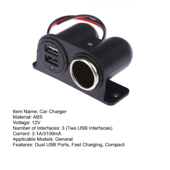 Billader Doble USB-porter Hurtiglading 3100mA Billader splitter med skruepose Bærbar Utvid Strømadapter