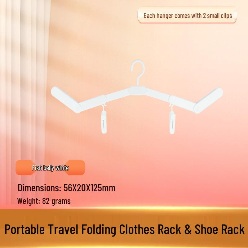 Portable Retractable Clothes and Shoe Hanger for Travel, Foldable for Indoor/Outdoor Use.
