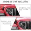 2Pcs Car Front Headlight Lamp Cover Trim Bird Kit for Jeep Wrangler JL JT 2024+